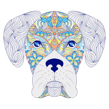 Beyaz arka plan üzerinde köpek başkanı