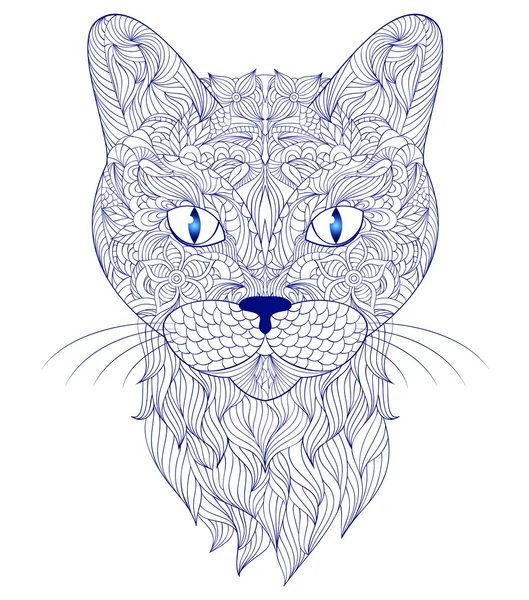 Head of cat on white background — Stock Vector