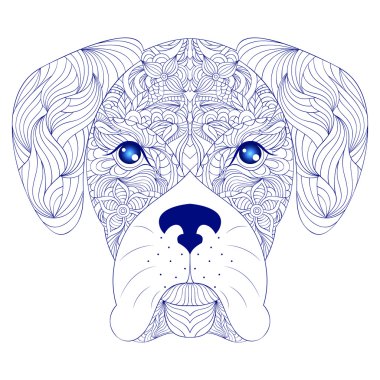 Beyaz arka plan üzerinde köpek başkanı