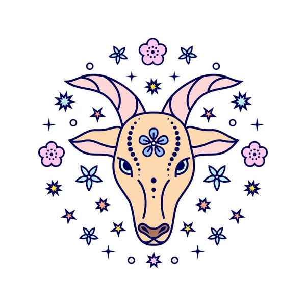 Signo do zodíaco chinês de cabra —  Vetores de Stock