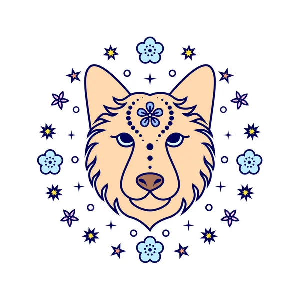 Sinal do zodíaco chinês do cão — Vetor de Stock