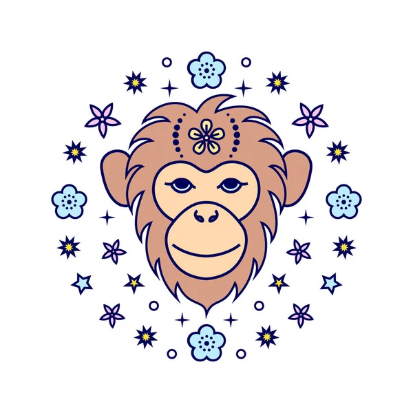 Signo do zodíaco chinês macaco —  Vetores de Stock