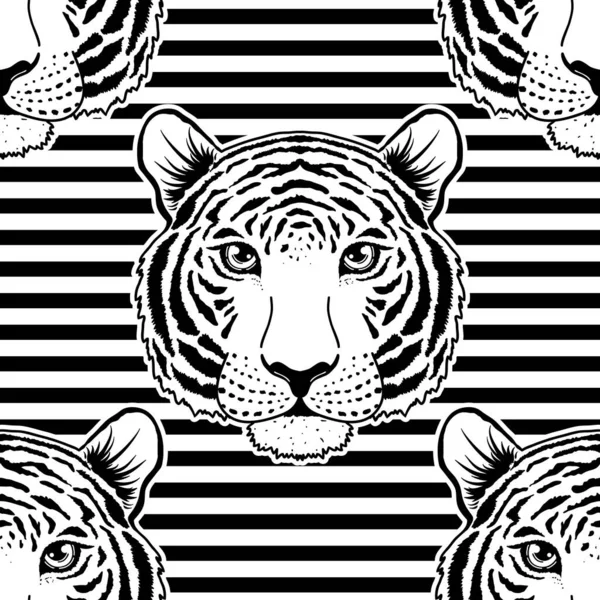 Naadloos patroon met tijgersnuit — Stockvector