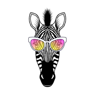 Güneş gözlüklü zebra kafası