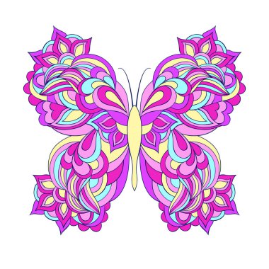 Beyaz arkaplanda kelebek