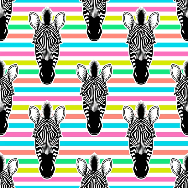 Patroon met zebrakop — Stockvector