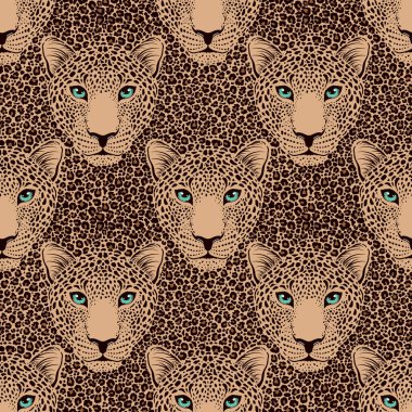 Leopar ağızlık ve leopar kürklü desen