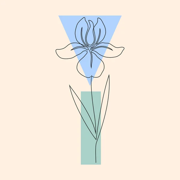 Flor y formas geométricas. — Vector de stock