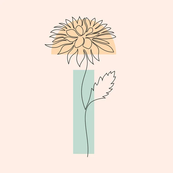 Flor y formas geométricas.. — Vector de stock