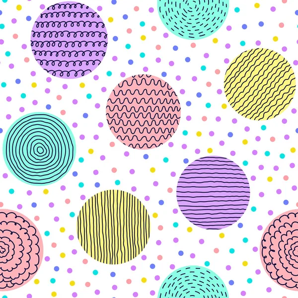 Motif avec des cercles dessinés à la main — Image vectorielle