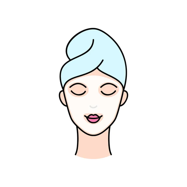 Γυναίκα με μάσκα κοσμετολογίας. — Διανυσματικό Αρχείο
