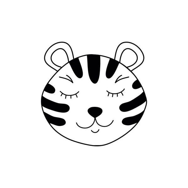 Симпатичный очаровательный тигр — стоковый вектор