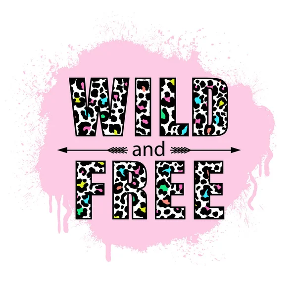 Wild en vrij. — Stockvector