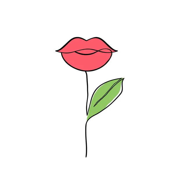 Hembra labios planta — Vector de stock