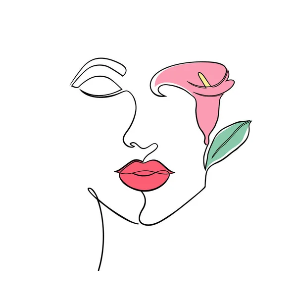 Mínima cara de mujer — Vector de stock