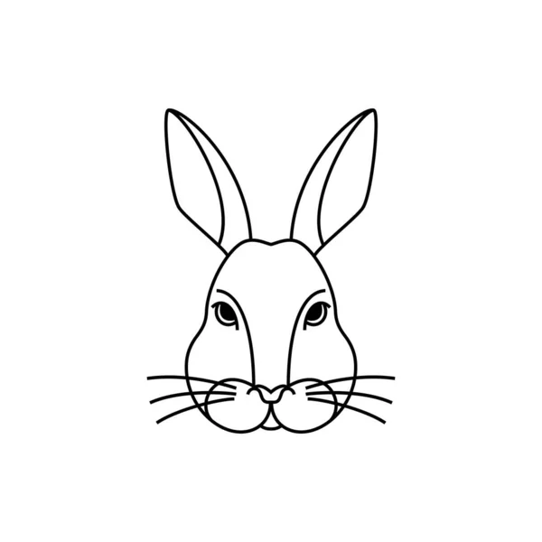 Tête de lapin dans le style line art — Image vectorielle