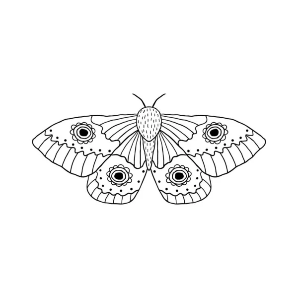 Schmetterling im Doodle-Stil — Stockvektor