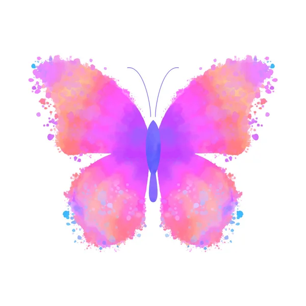 Aquarell bunte Schmetterling — Stockvektor