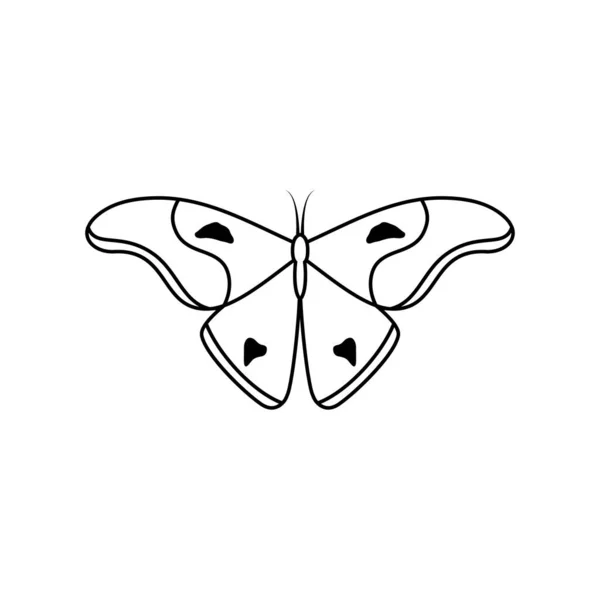 Butterfly icoon in lijn kunst stijl — Stockvector