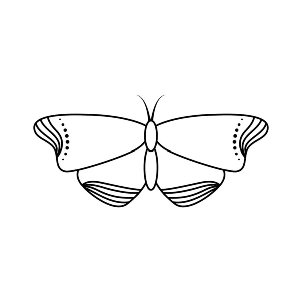 Icono de mariposa en estilo de arte en línea — Vector de stock