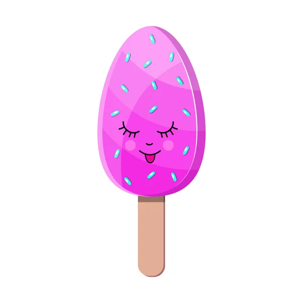 Helado en estilo de dibujos animados — Vector de stock