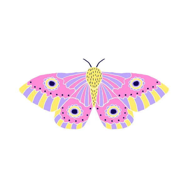 Papillon dans le style doodle — Image vectorielle