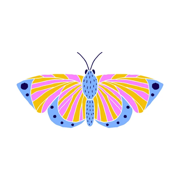 Mariposa en estilo doodle — Vector de stock