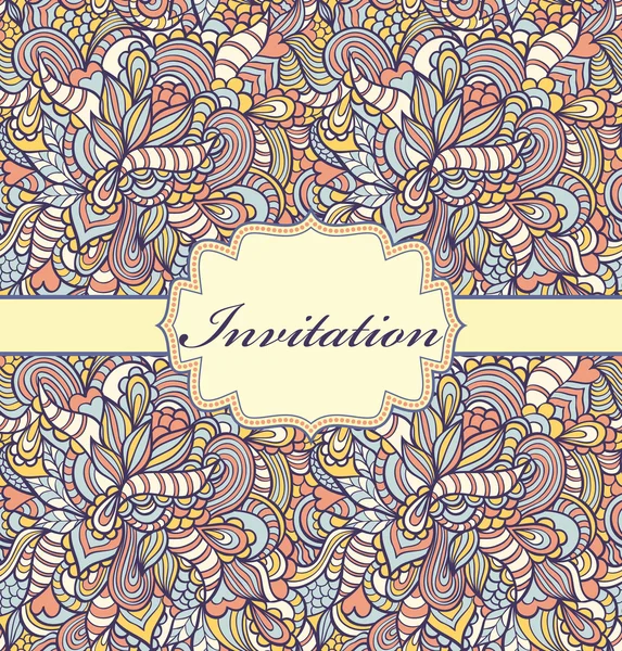Carte d'invitation colorée — Image vectorielle