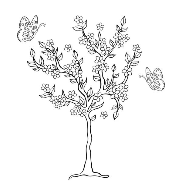 白色背景的树 — 图库矢量图片