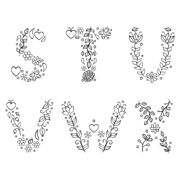 Hand ritade bokstäver på vit bakgrund — Stock vektor
