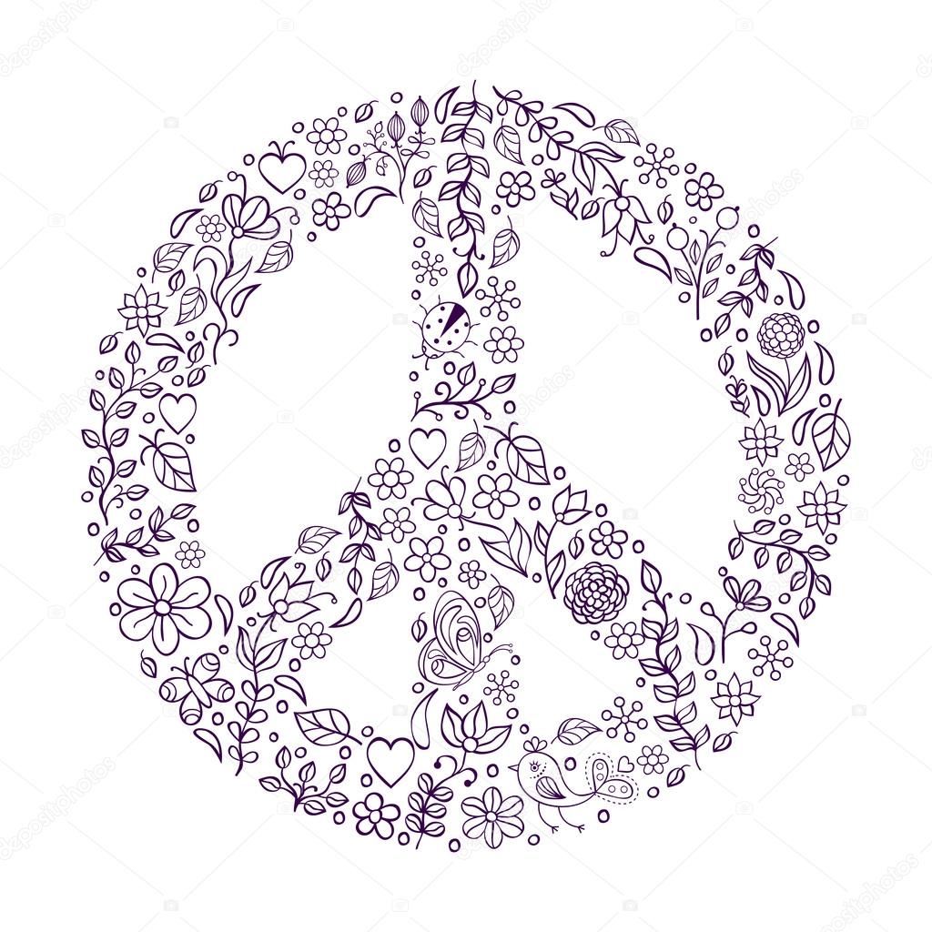 peace symbol on white background