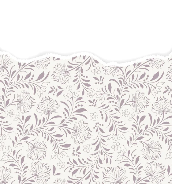 Motif floral avec du papier déchiré . — Image vectorielle