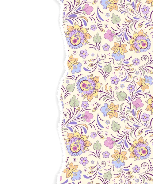 Цветочный узор с рваной бумагой — стоковый вектор