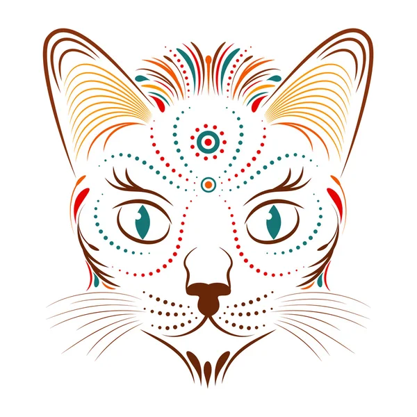 Барвиста абстрактна голова кота — стоковий вектор