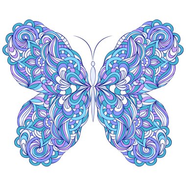 Beyaz arka plan üzerinde soyut kelebek