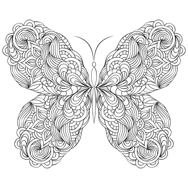Abstrakter Schmetterling auf weißem Hintergrund — Stockvektor