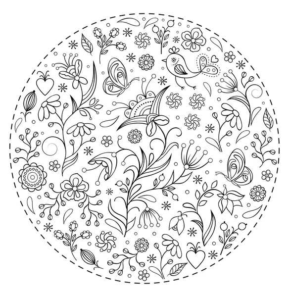 Floral hand drawn pattern — Stock Vector
