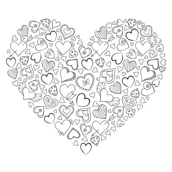 Coeur sur fond blanc . — Image vectorielle