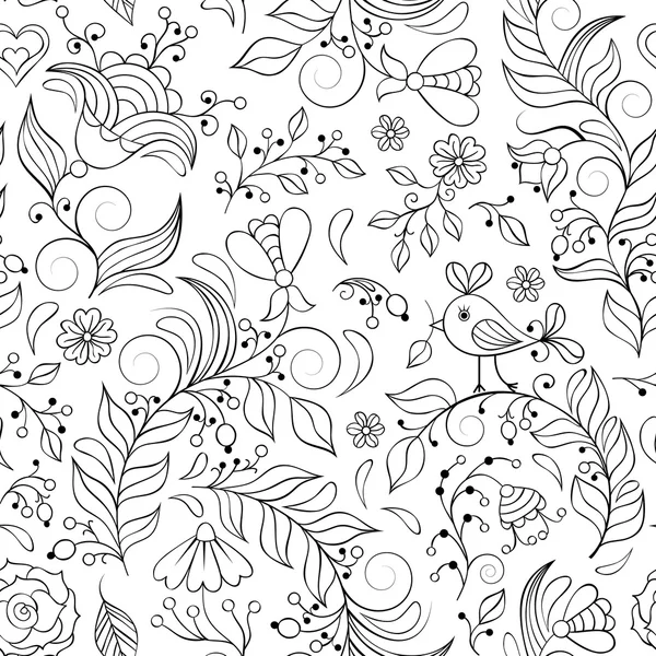 Nahtloses Muster mit abstrakten Blumen — Stockvektor