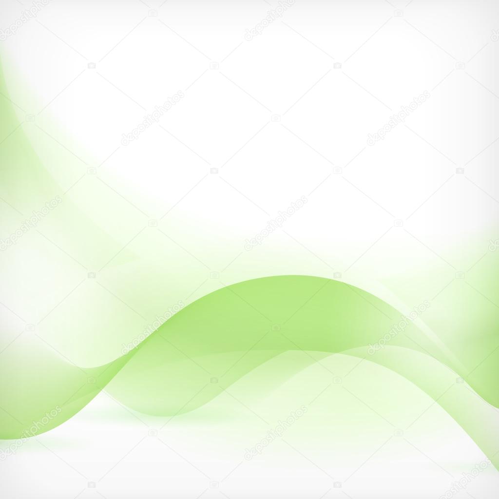 Abstract light green wave. Bright light green ribbon on white