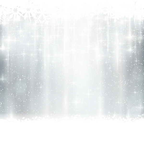 Silver vinter, jul bakgrund med ljuseffekter — Stock vektor