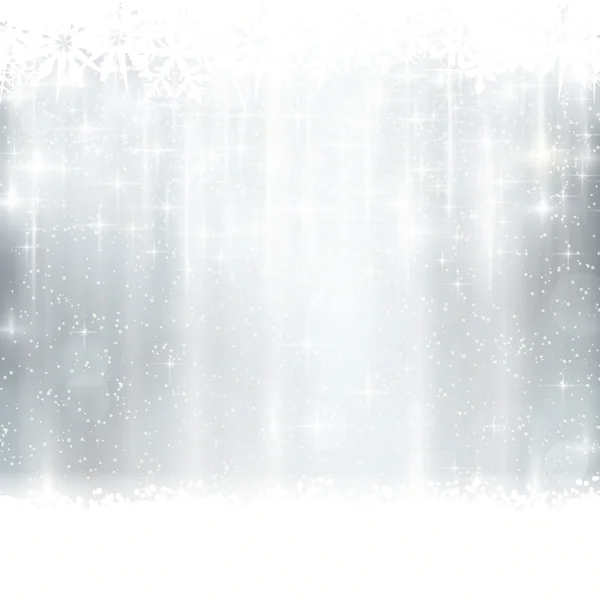 Invierno de plata, fondo de Navidad con efectos de luz — Vector de stock