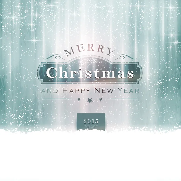 Argent bleu Joyeux Noël Typographie — Image vectorielle