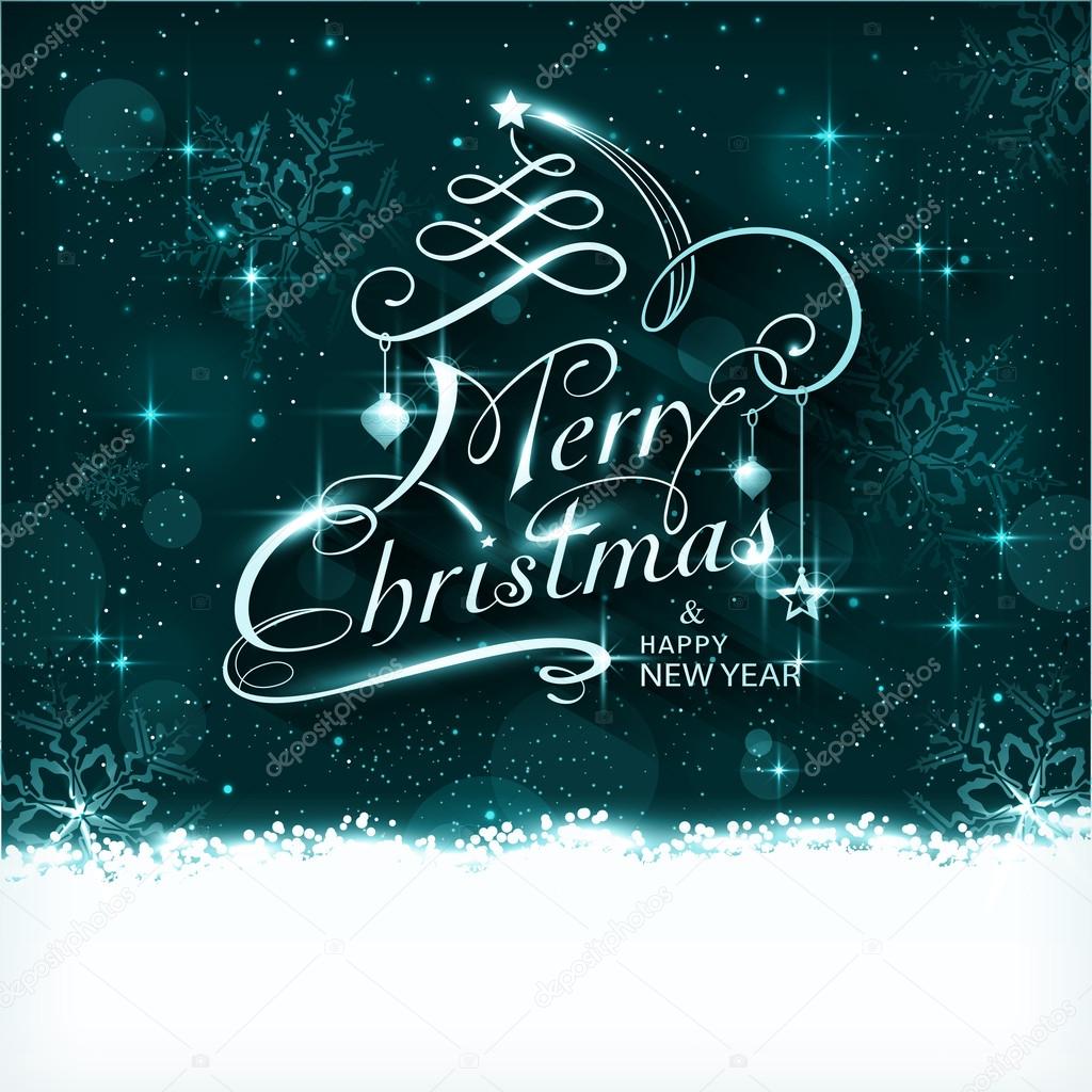 Magic Christmas night typography card