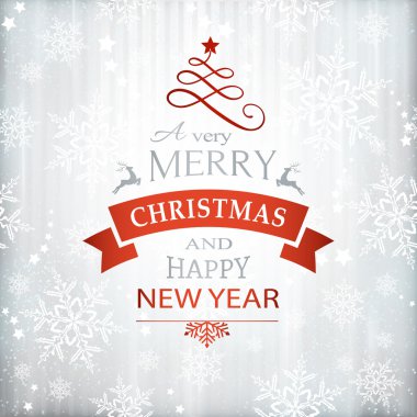 Kırmızı gümüş Noel arka plan tipografi
