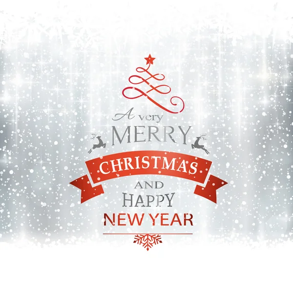 Silver Merry Christmas typography card Royalty Free Stock Illustrations