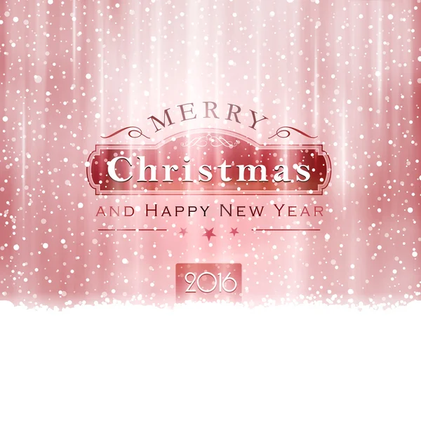 Silver red Merry Christmas Typography — Stock Vector