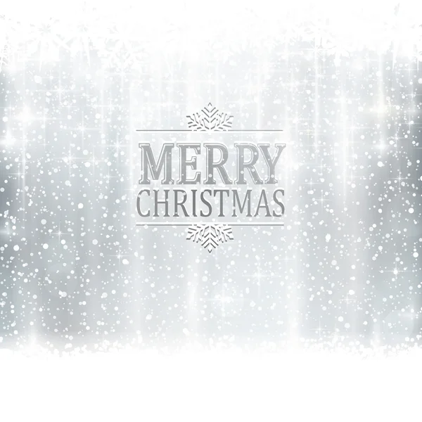 Işık efektleri ile gümüş Merry Christmas tipografi kartı