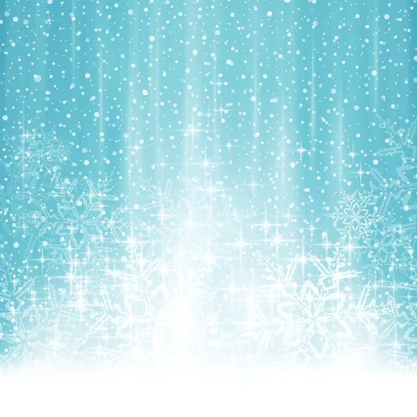 Fondo de Navidad abstracto blanco azul invierno con nevadas — Vector de stock