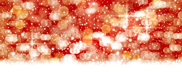 Bokeh blanco rojo, telón de fondo de luces sopladas, formato panorámico — Archivo Imágenes Vectoriales